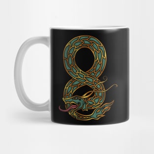 Guardian of the Norse Depths: Viking Monster Jormungandr the World Serpent Design Mug